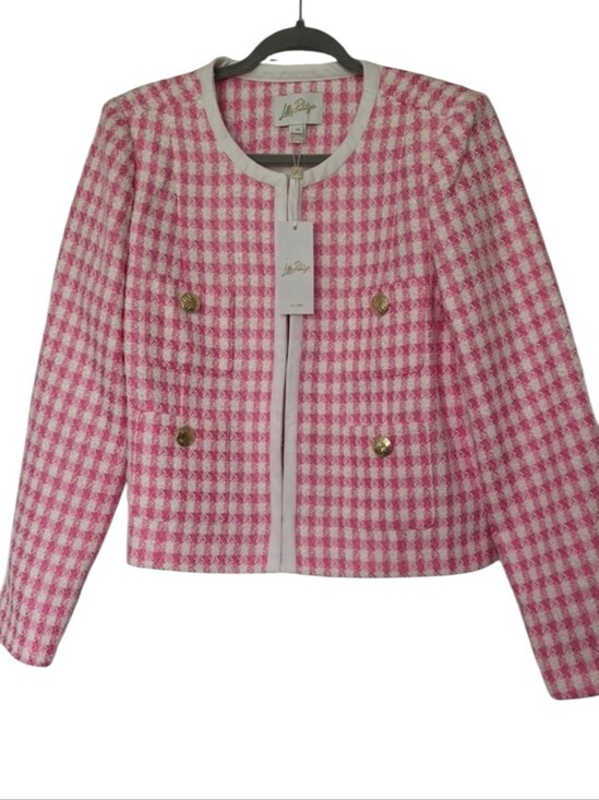 Lilly Pulitzer Jackets & Blazers - NWT Lilly Pulitzer 12 Rohana Boucle Jacket Rousseau Pink Charming Check Boucle